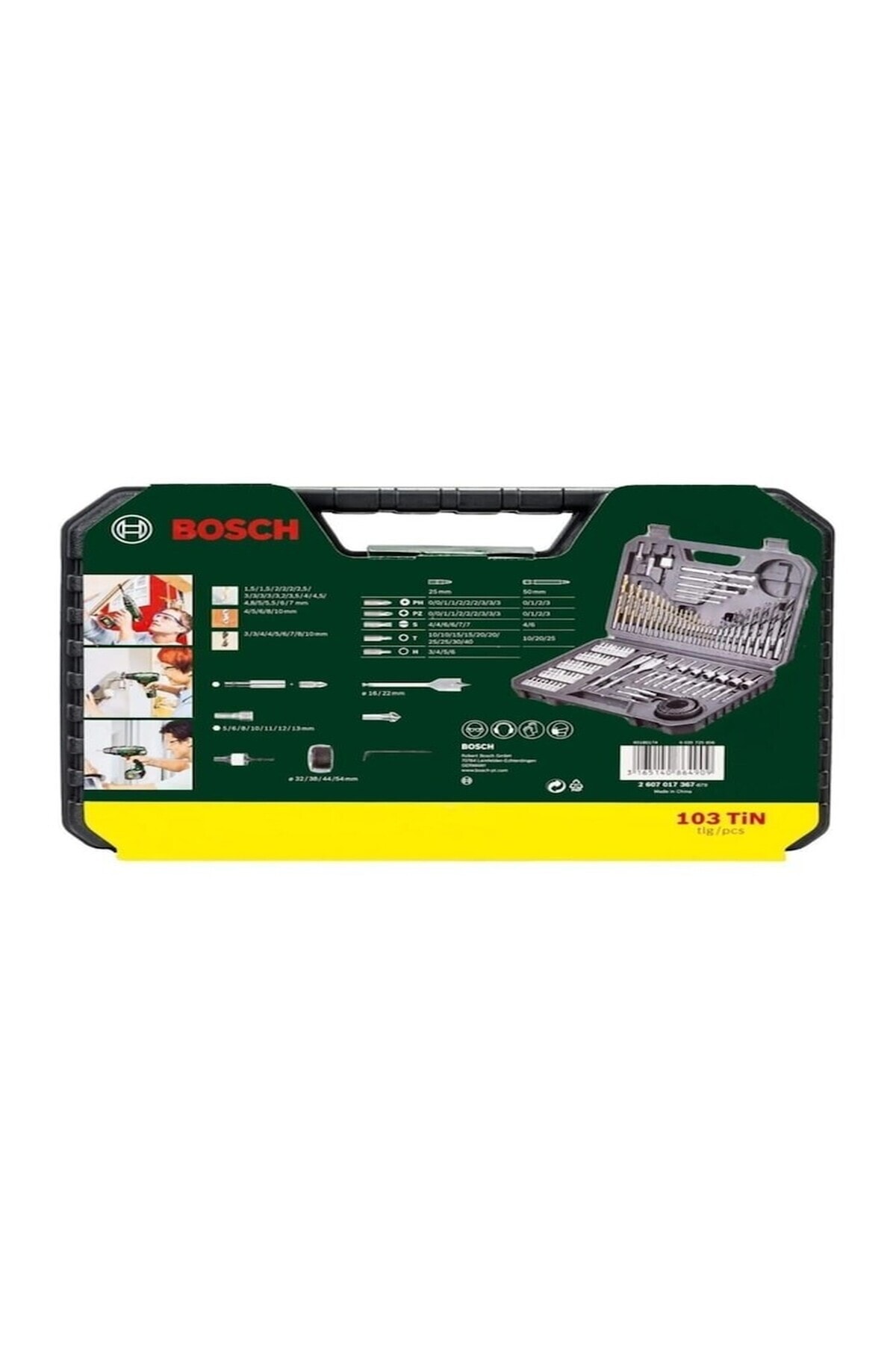 BOSCH GSB 180-LI Akülü Darbeli Vidalama + 103 Parça Karışık Aksesuar