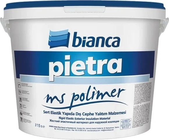 Pietra Ms Polimer Uv Dirençli Sert Elastik Dış Cephe Yalıtım Malzemesi 7.5 Lt Beyaz