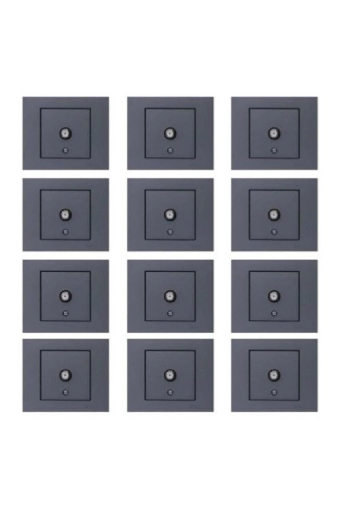 12 Adet Ovivo Grano Füme Tv Prizi F Konnektör Çerçeve Dahil 12'li Paket