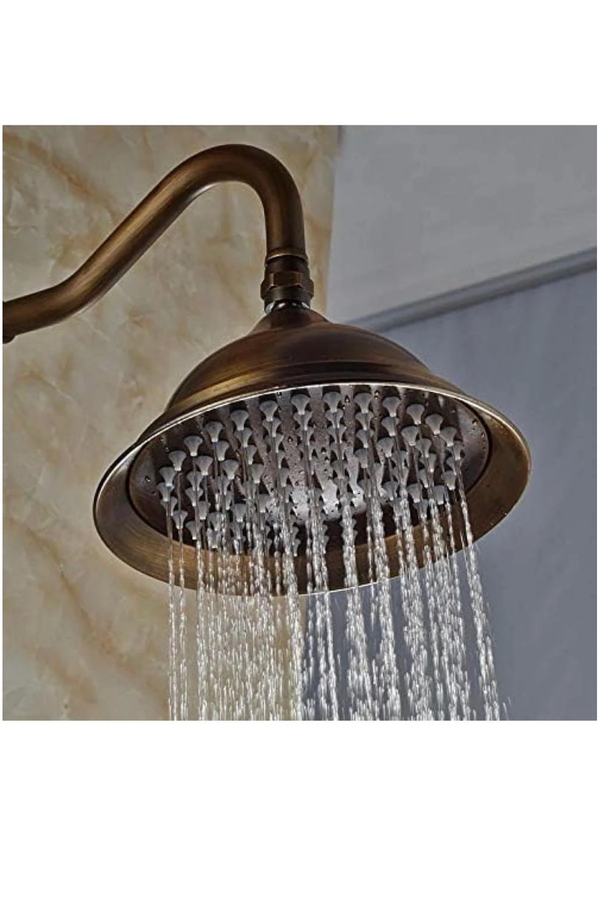 Antik Gold Duş Sistemi Klasik Tasarım Yağmurlama Seti Armatür Dahil Komple Set Mat Gold