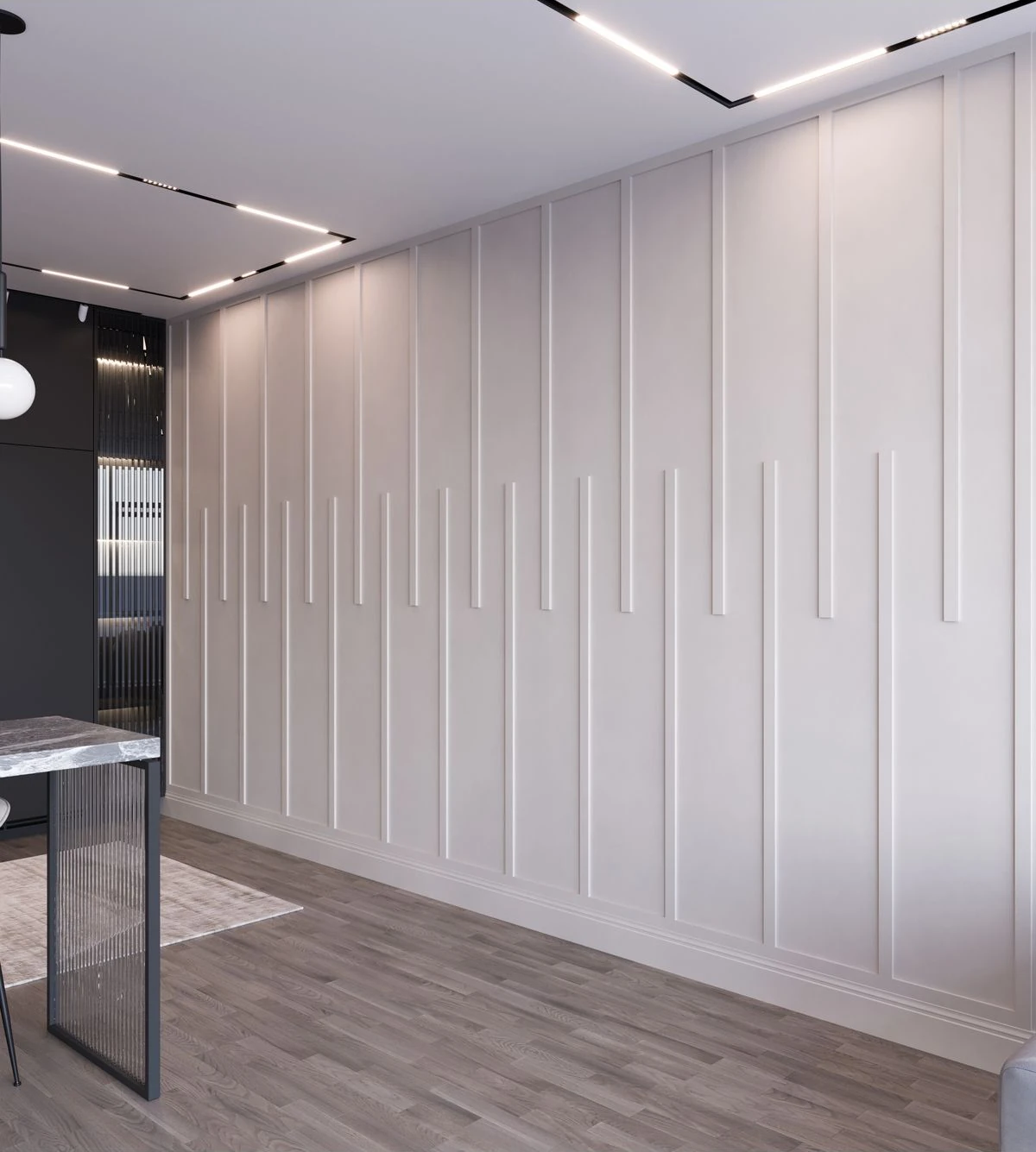 Dekoratif Boyanabilir Montaja Hazır Duvar Çıtası,önceden Kesilmiş Astarlı Kendin Yap Kit (P20)