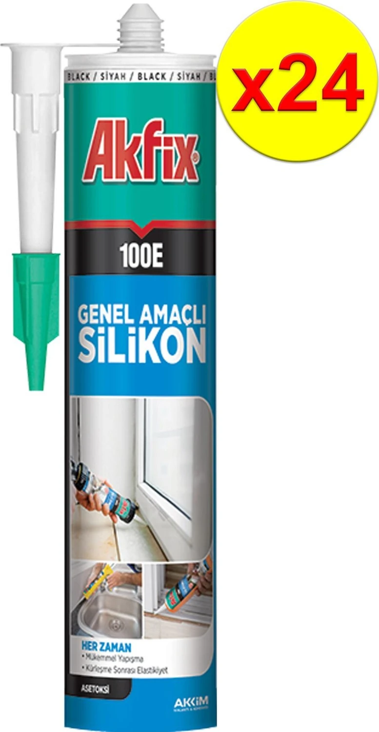 100E Genel Amaçlı Şeffaf Silikon 280 ml 24'lü