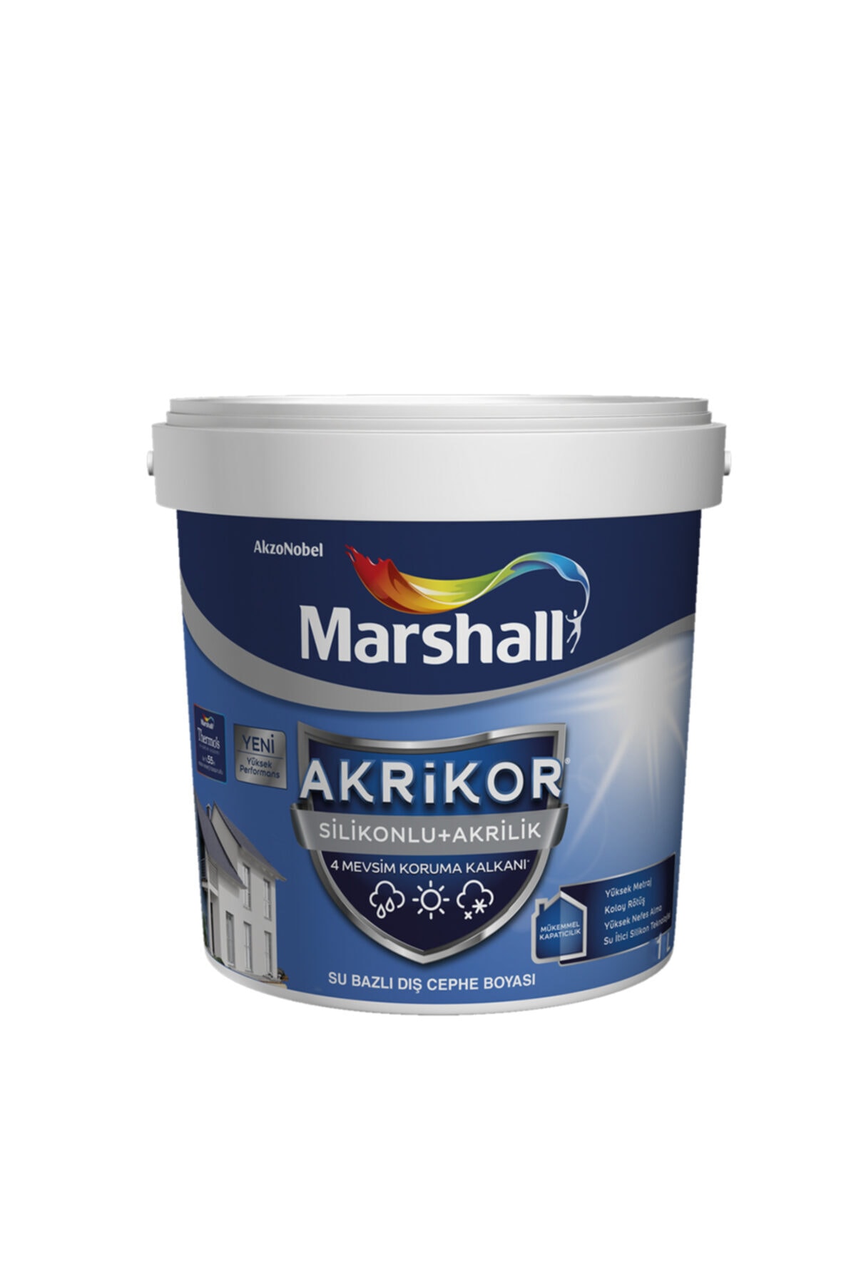 MARSHALL Akrikor Silikonlu + Akrilik Boya Beyaz 0,75 l . (1 kg)