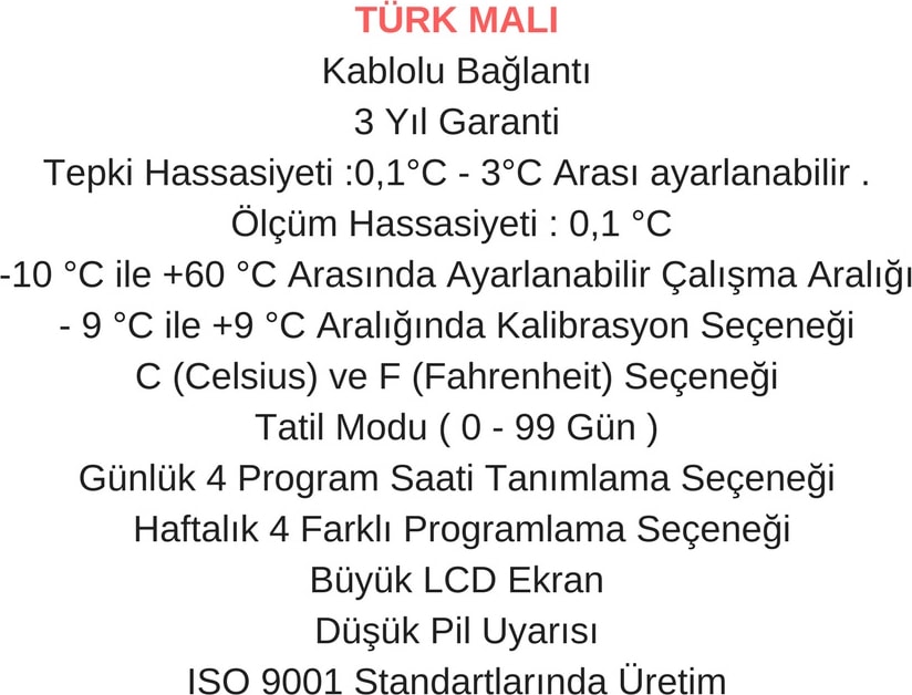 Mrl 300 Tm Dijital Kablolu Oda Termostatı