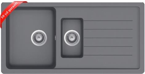 Ukınox Valente D-150 L Gri Granit Eviye