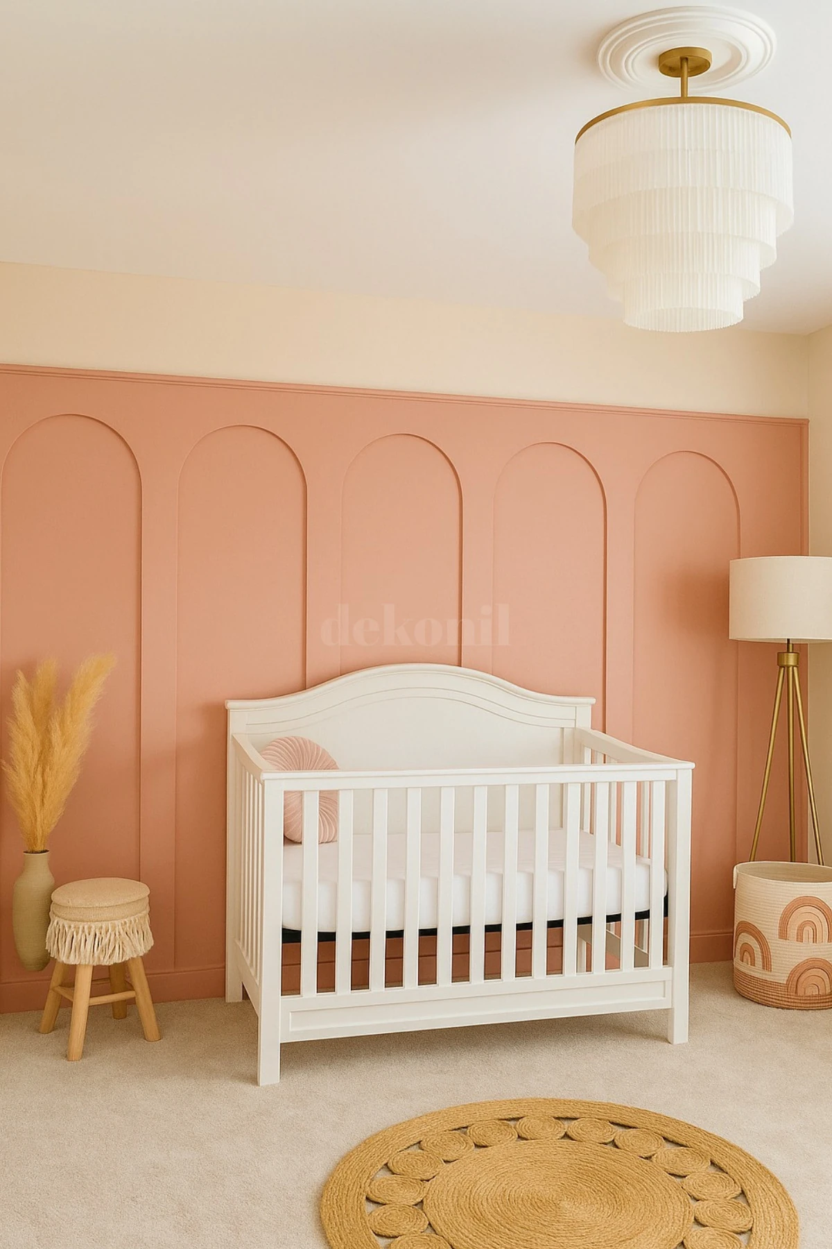 Pinterest Boyanabilir Yarım Oval MDF Kemer Duvar Paneli 54*300 cm (2 Adet)