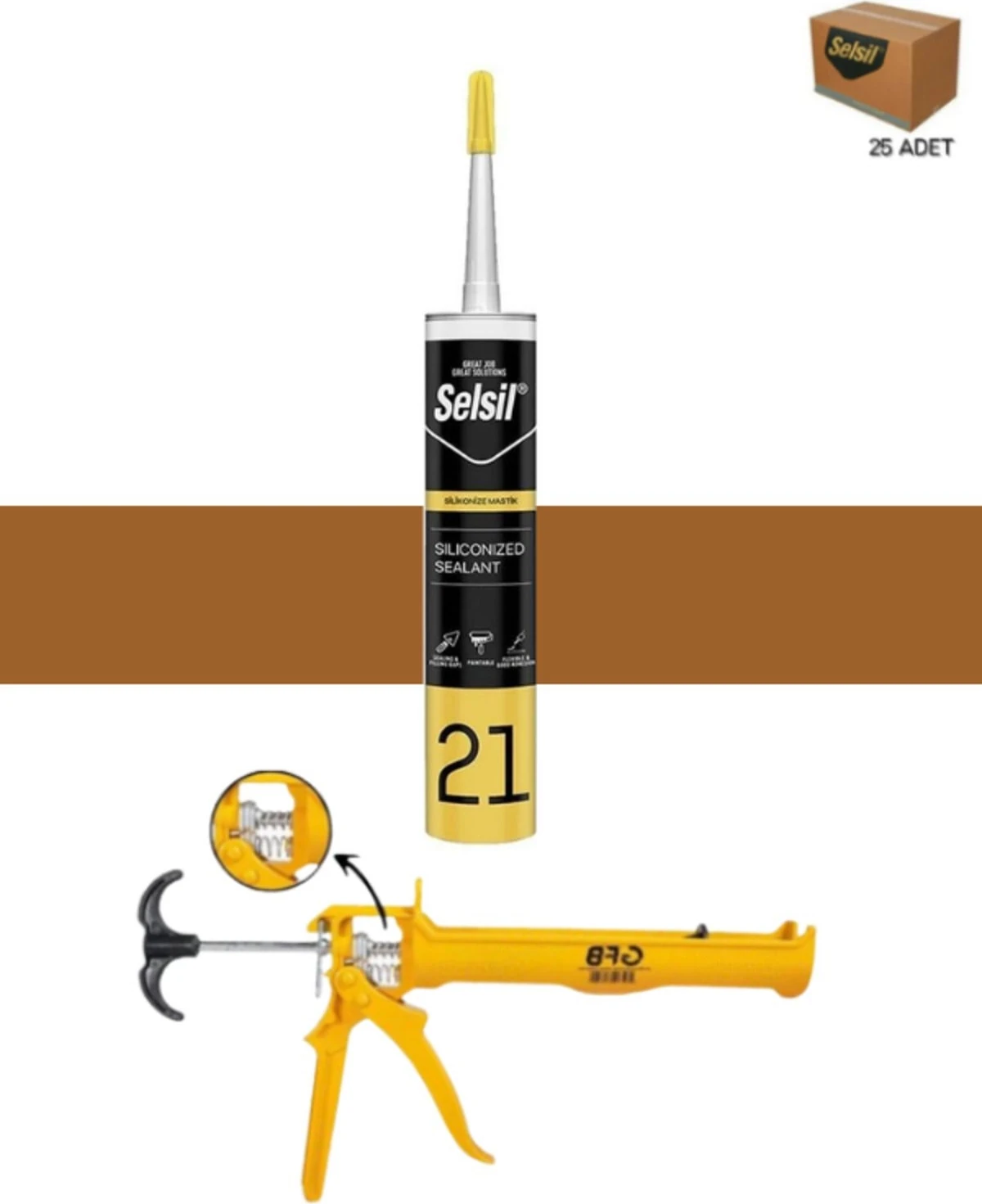 Silikonize Mastik 500 gr Altınmeşe (25 Adet),alüminyum Tabanca