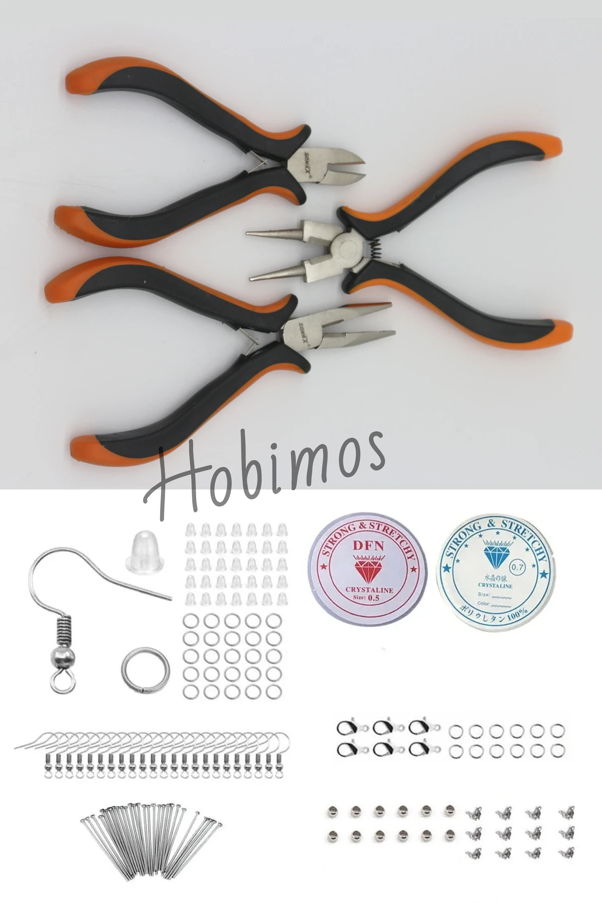 3lü Pense ve Takı Yapım Aparatları Seti-12  - Kivirma Pense, Kargaburun, Yan Keski ve Aparatlar