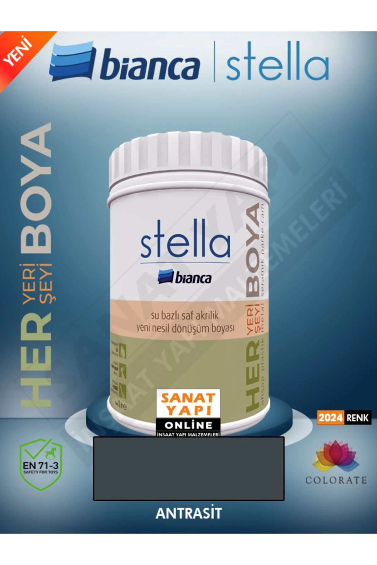 Stella Boya -antrasit Dolap-fayans-cam-plastik-ahşap