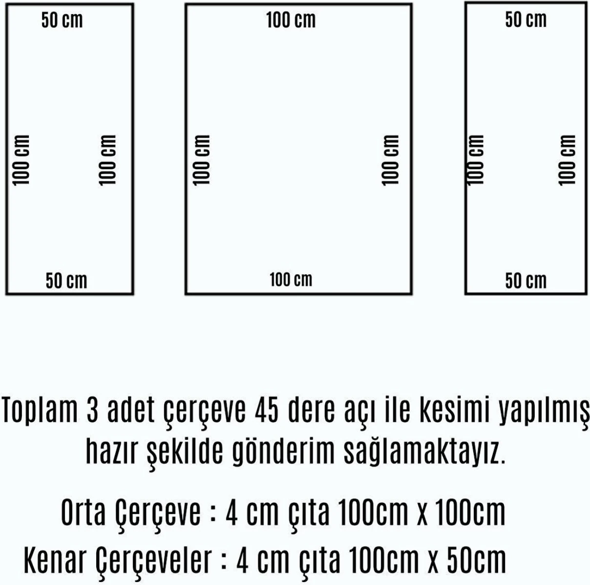 Boyanabilir Hazır Kesim Duvar Çıtası 4 cm 3 Adet Kolay Montaj