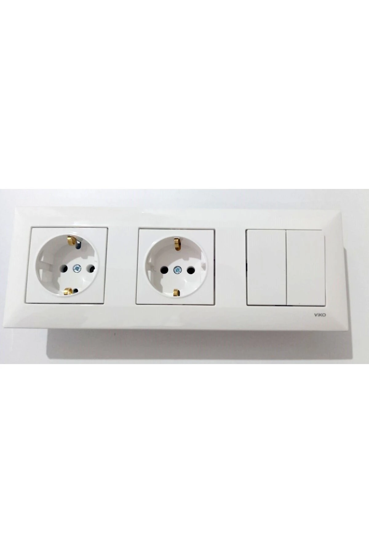 Viko Meridian Beyaz 3lü Set Komitatör (ikili Anahtar) , Topraklı Priz ,topraklı Priz