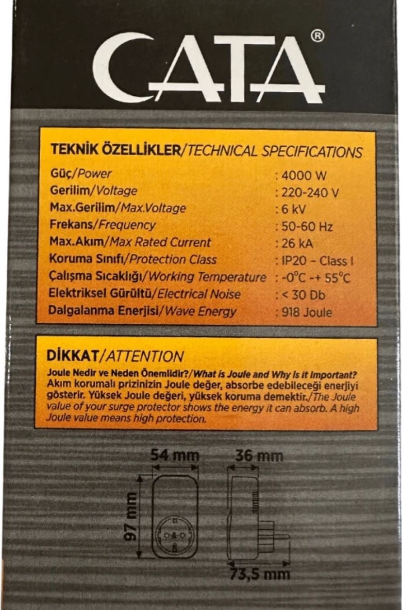 CT-9186 Akım ve Çocuk Korumalı Tekli Kablosuz Priz