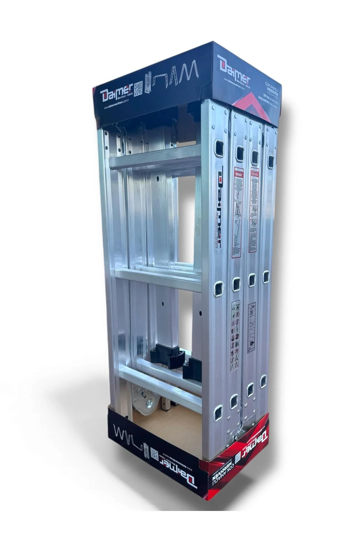 4X3 ALÜMİNYUM ÇOK AMAÇLI AKROBAT MERDİVEN 3.70 MT 12 BASAMAKLI