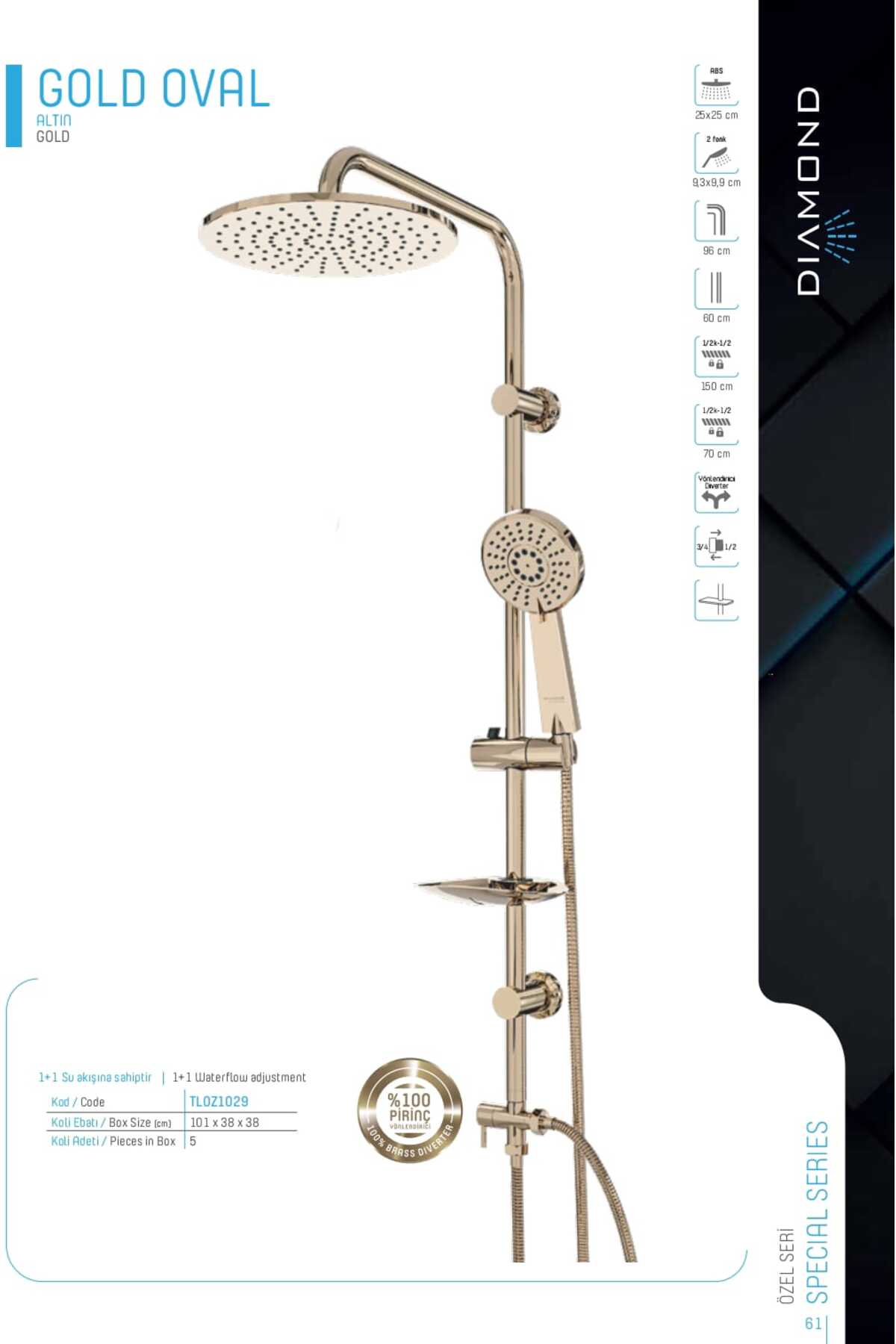 OVAL ROBOT DUŞ SETİ - GOLD