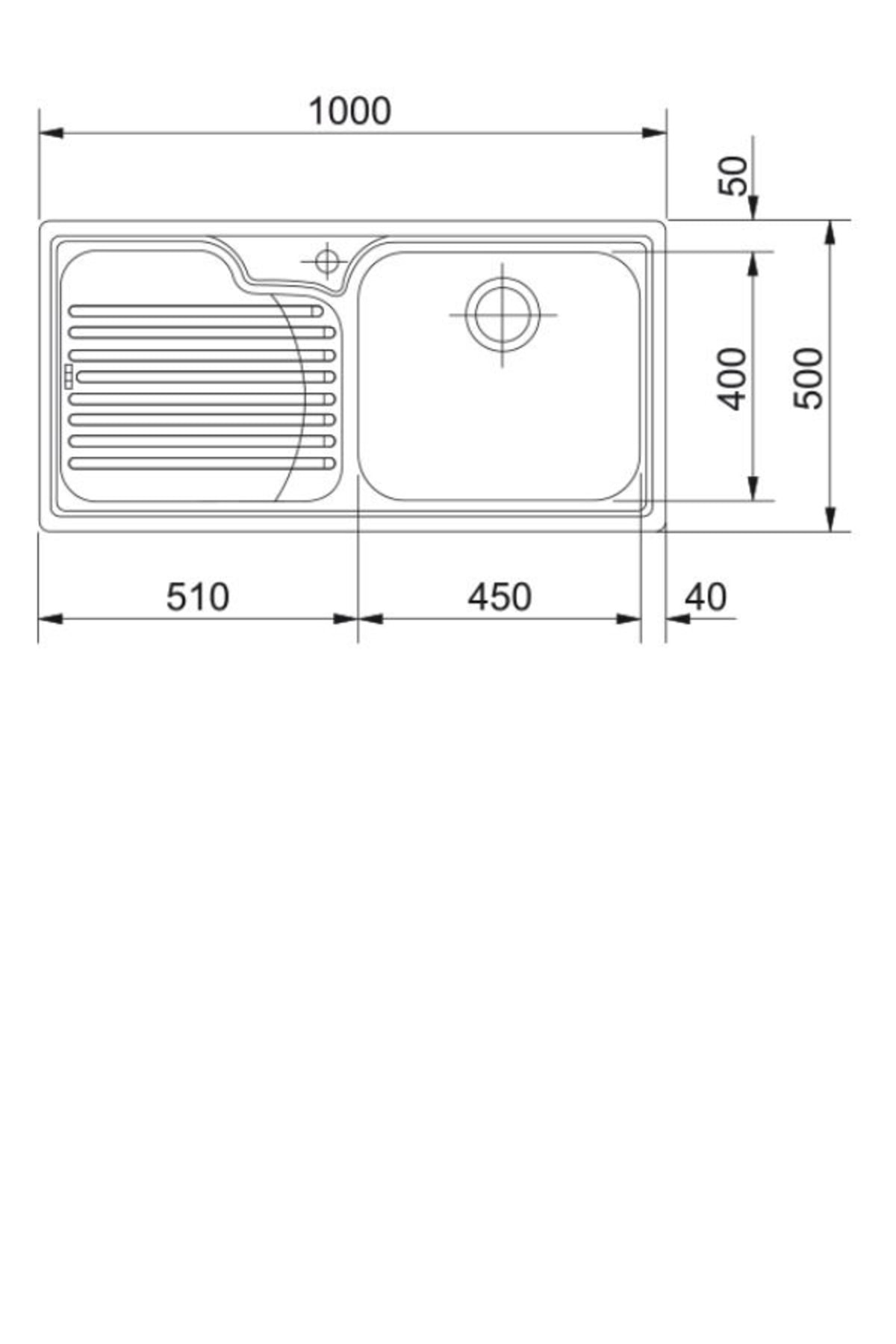Galassia Gax 611 Paslanmaz Çelik SOL DAMLALIKLI EVİYE