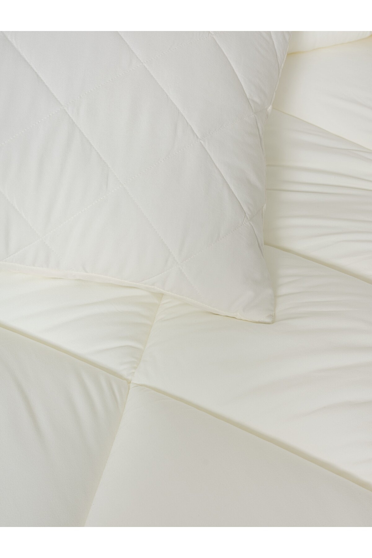 Softwash Çift Kişilik Yorgan Seti Ekru 180x200 Lastikli Çarşaf