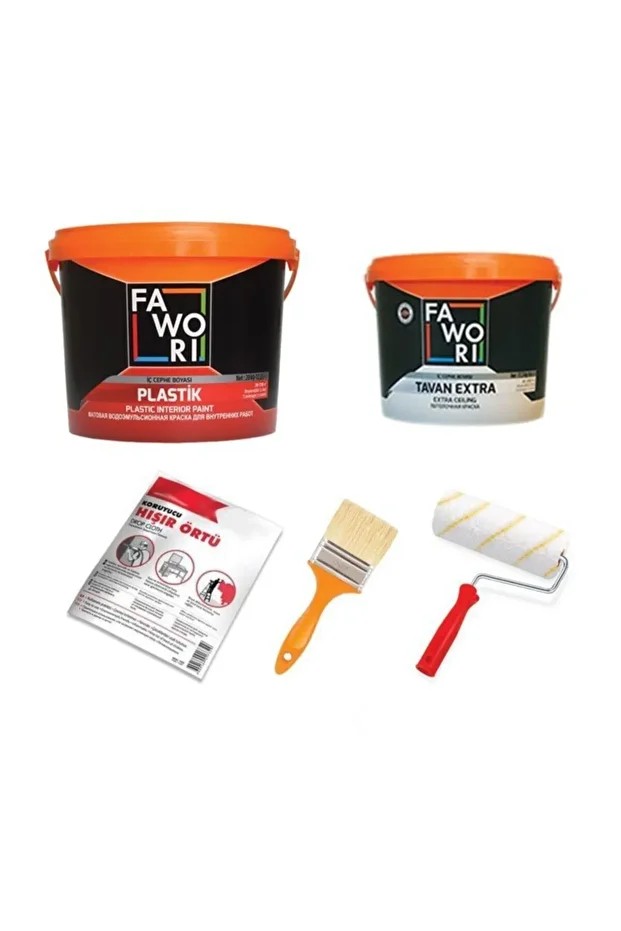 Plastik İç Cephe Duvar Boyası 20 kg + Tavan 10 kg + Boya Seti - Fıstık Yeşili