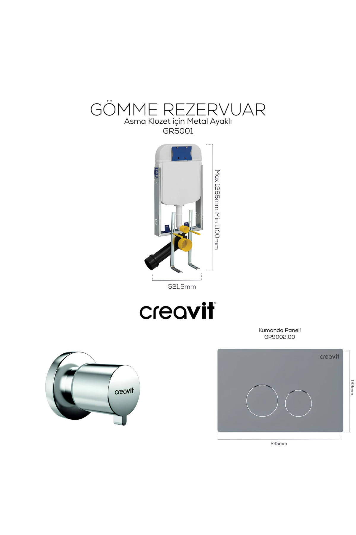 Terra Gömme Rezervuar Seti,GR5001,GP9002,MS.AC50L