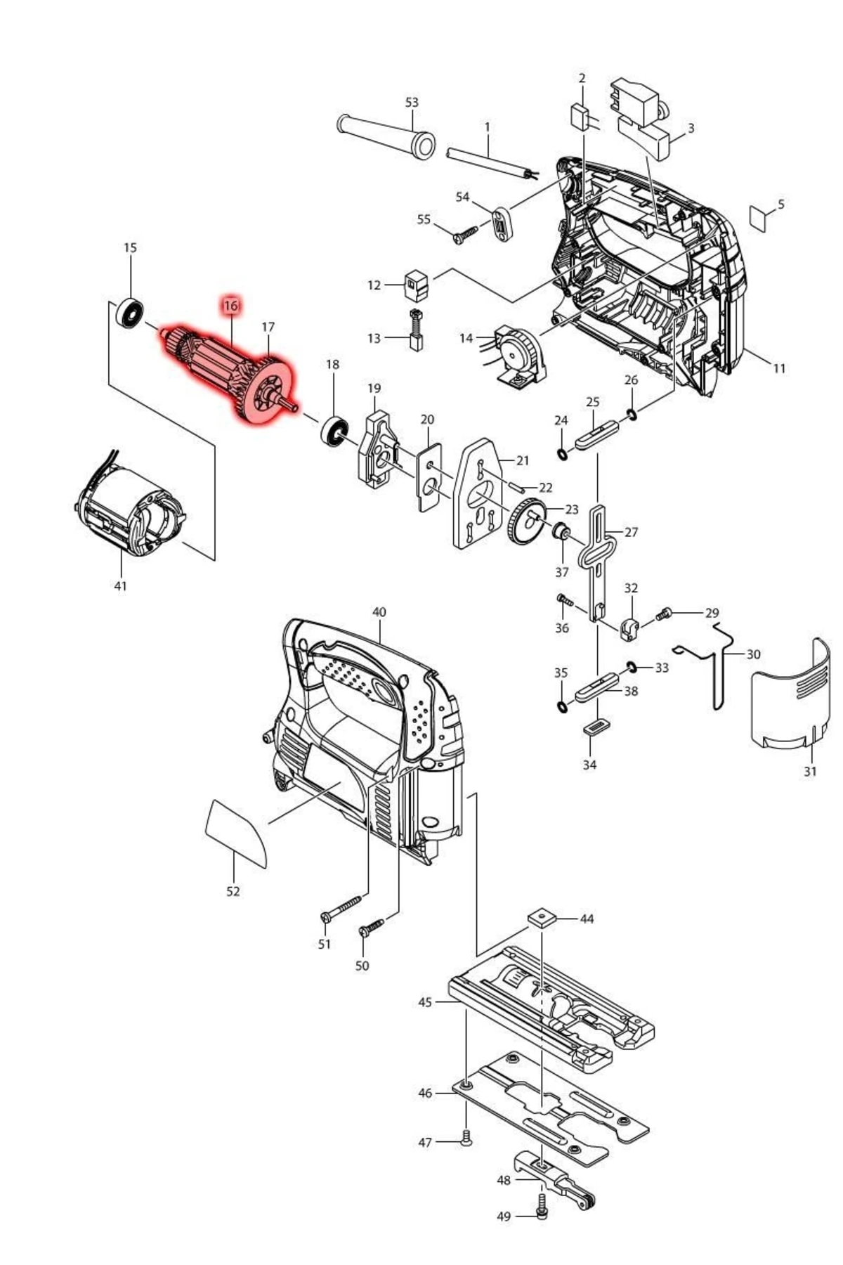 Makita 4327 Endüvi Rotor Kollektör Ürün Kodu 515718-5