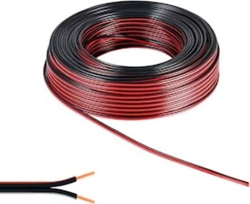 10 Metre 2 x 0,75 Kablo Yassı Kordon Hoparlör LED Elektrik Kablosu Siyah