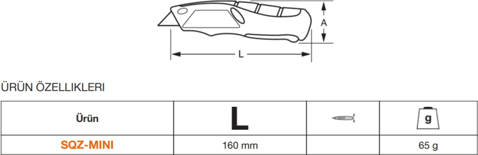 Mini Maket Bıçağı 16cm SQZ-MINI