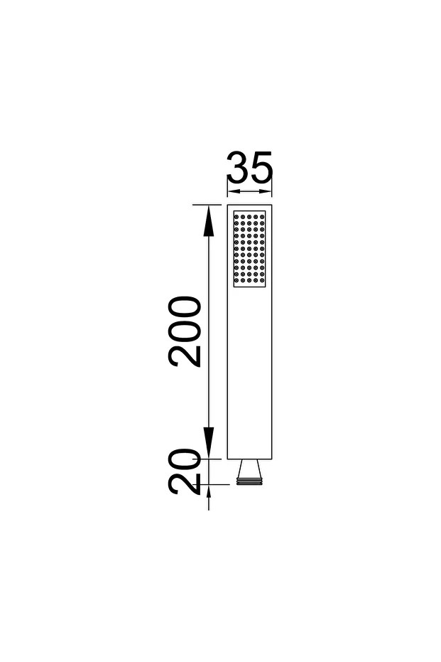 El Duş Başlığı Pirinç Metal Kare Siyah Ke102-b