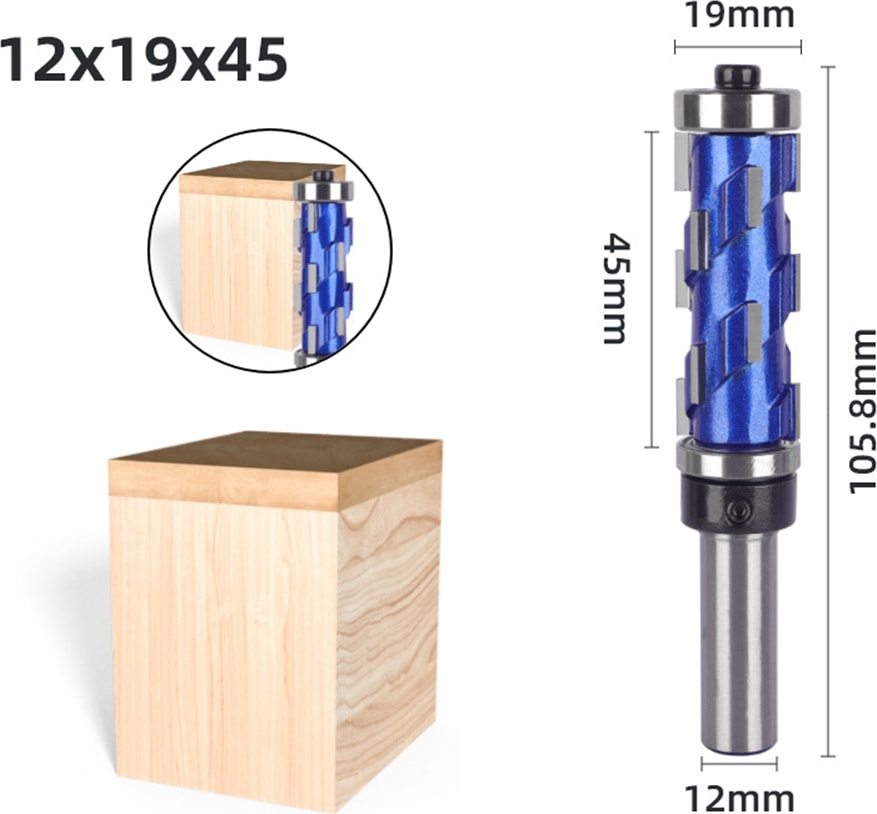 Freze Kesici 12.7mm Shank 45MM Gömme Trim End Mill Katı Karbür Spiral Çift Rulman Cnc Router Bit Ahşap Için (Yurt Dışından)
