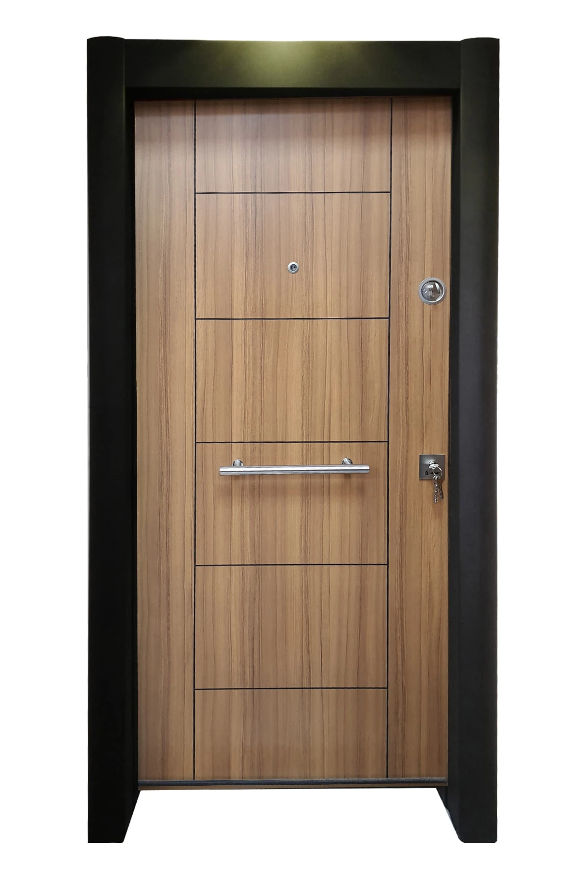 Çelik Kapı, Ahşap Desenli Çelik Kapı, Tırnaklı Çelik Kapı, Daire Kapısı Sol Açılım