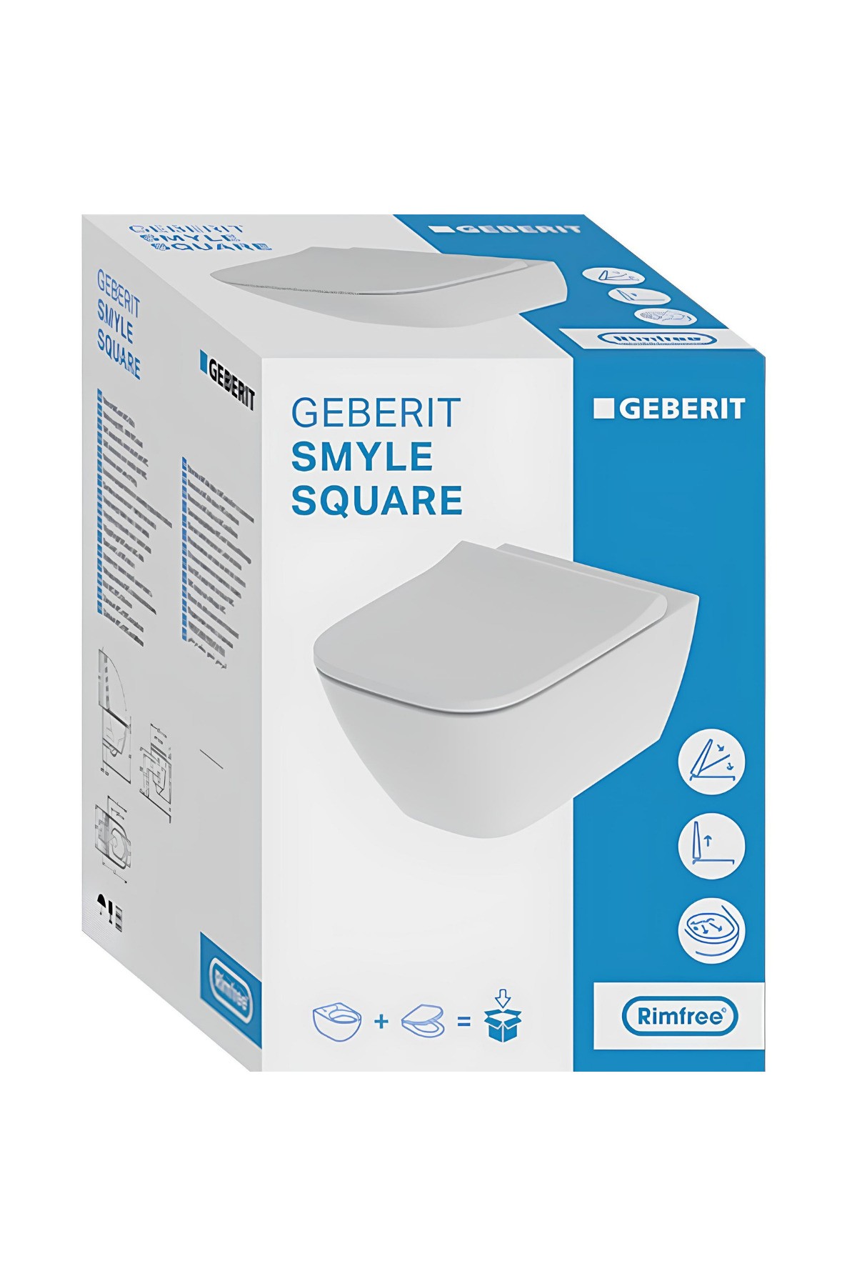 Smyle Square Rimfree Asma Klozet, Yavaş Kapak 501.668.00.1