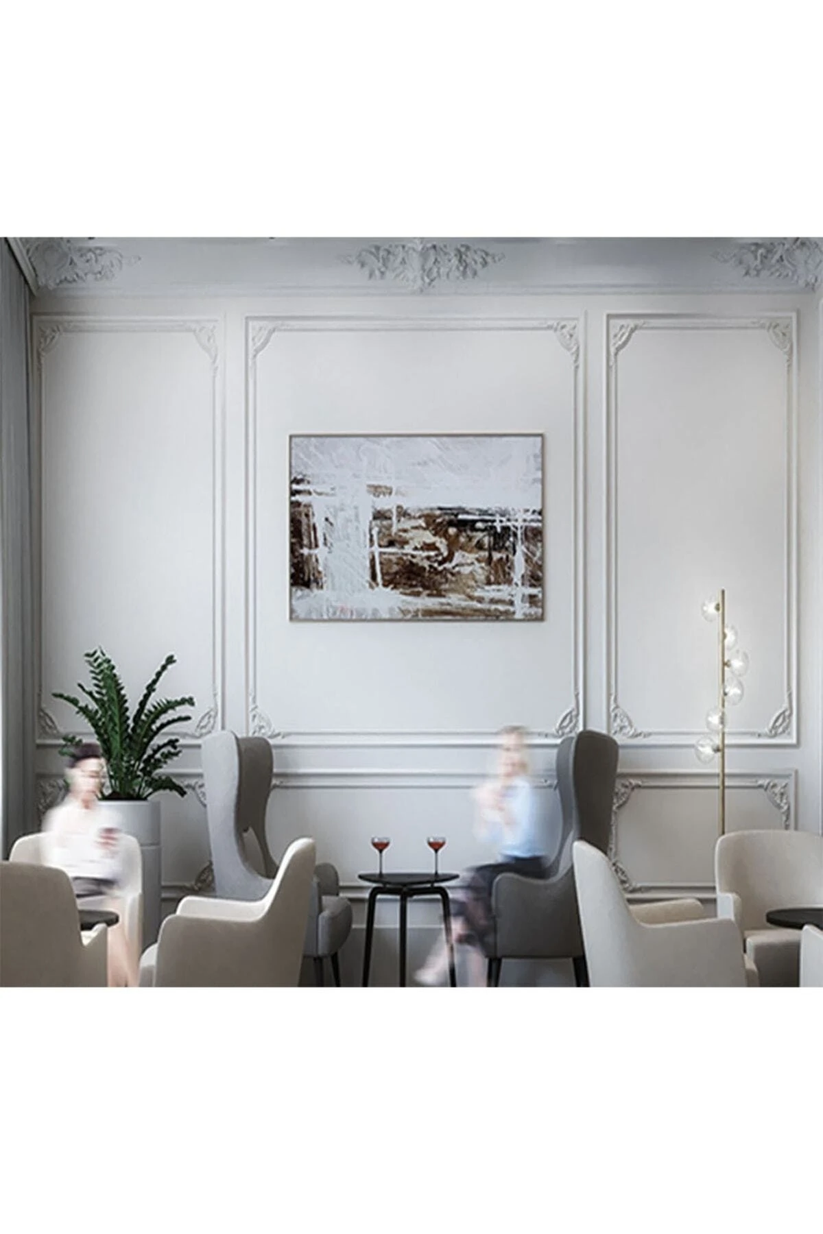 Desenli Çıta Köşesi Stropiyer - 4 Adet