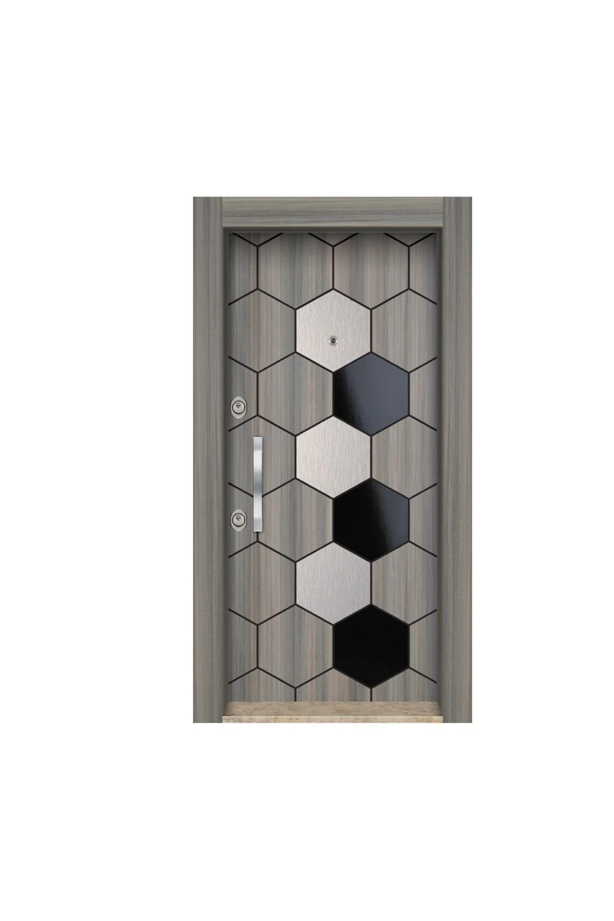 Tez3594 Ahşap Çelik Kapı Daire Giriş Kapısı Gizli Ayarlı Tırnaklı Sistem