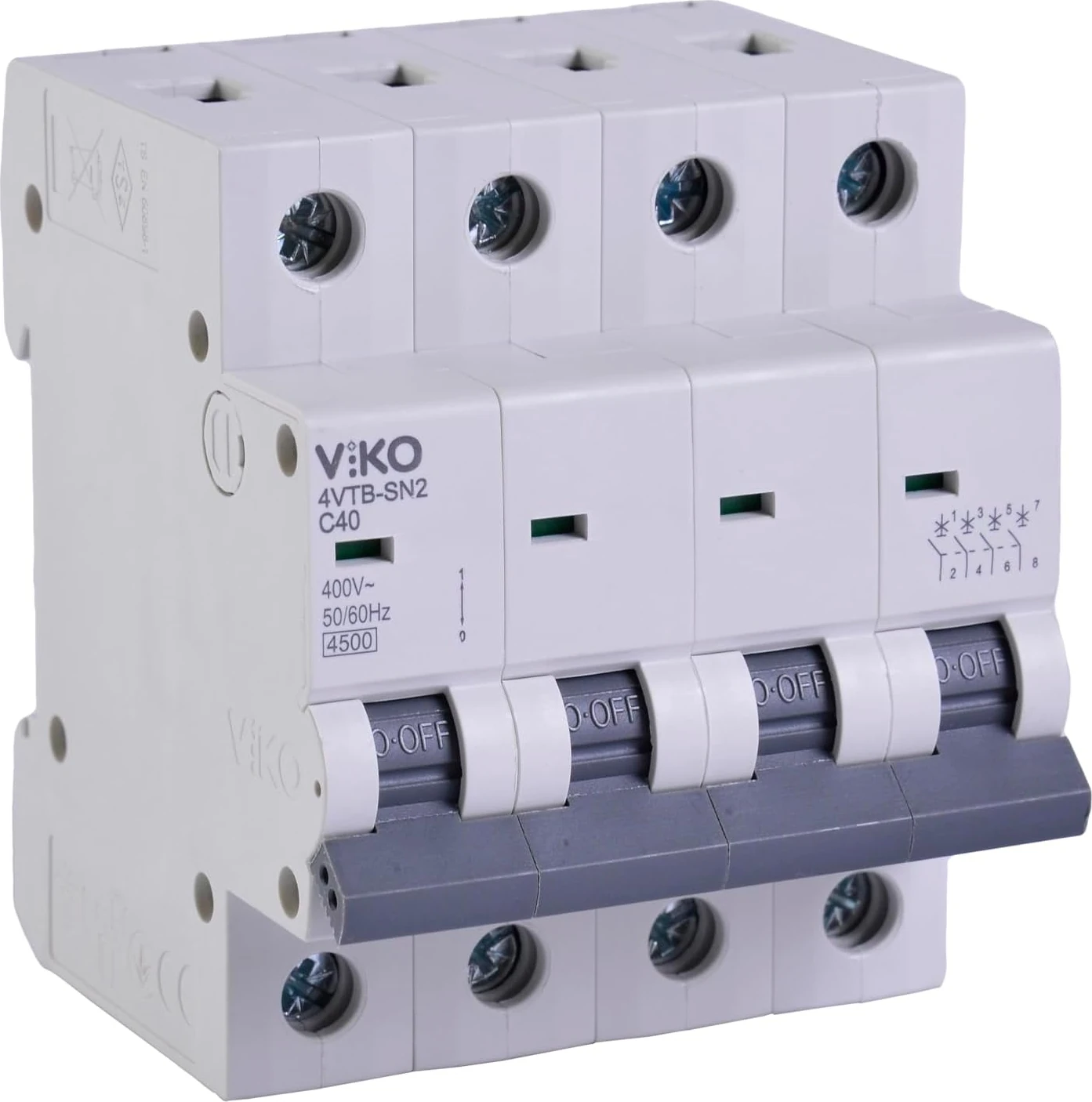 4VTB-4C40 Otomatik Sigorta 4,5ka C Tipi 4 Kutup 40A