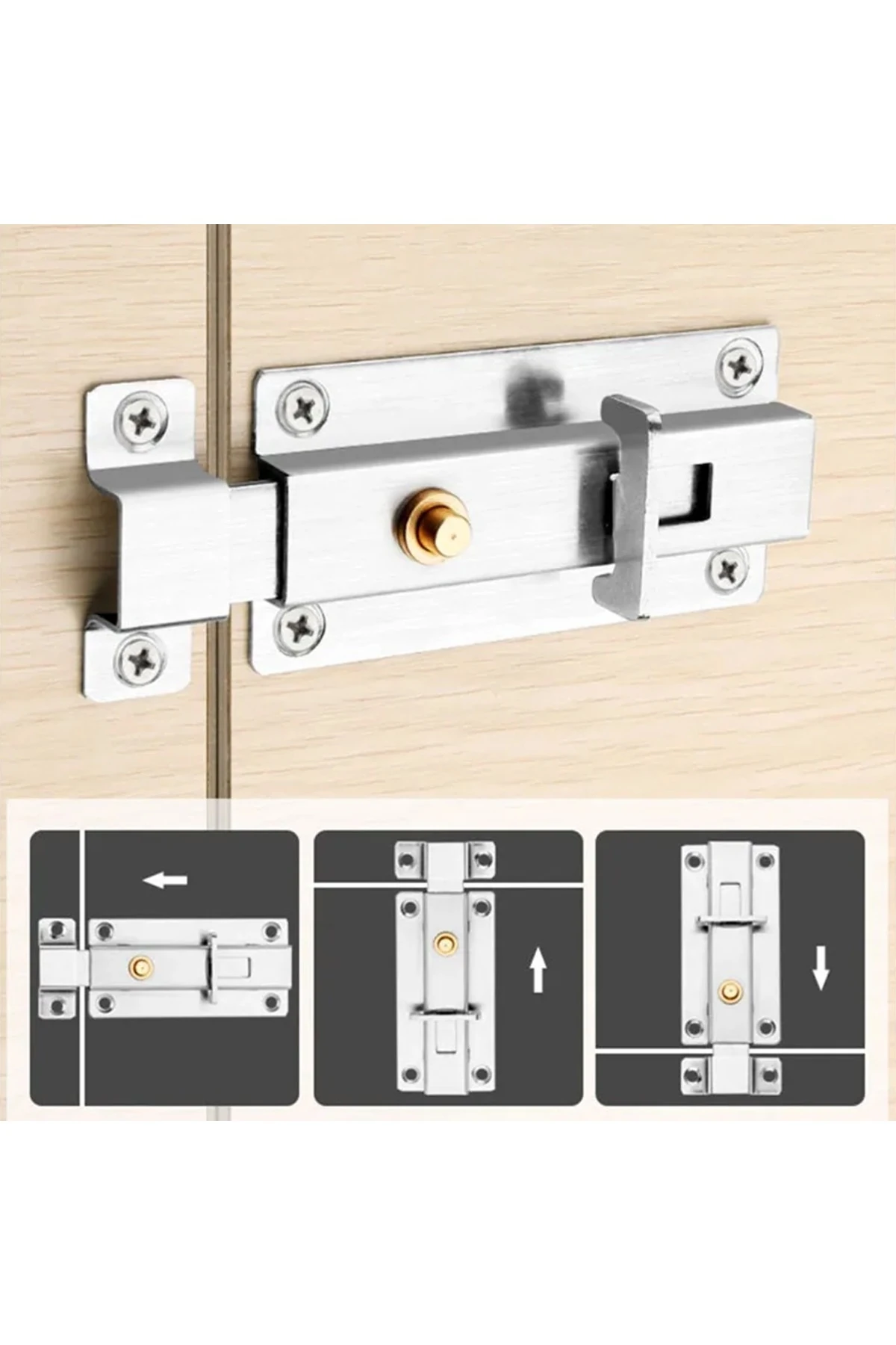 Paslanmaz Çelik Kapı Pencere Sürgü Mavzer Sürgü Kapı Dolap Kapak Sürgüsü