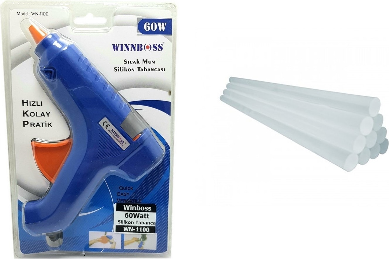 Sıcak Slikon Tabancası 60 Watt & 10'lu Silikon Çubuk