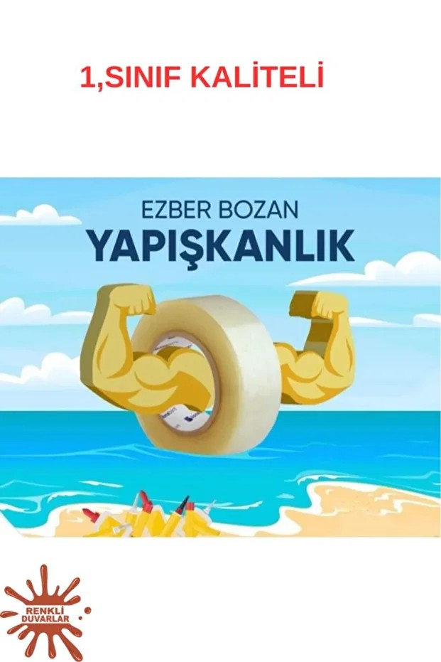 6 Adet Koli Bantı 45mm x 100 Metre Kaliteli Güçlü Yapışkanlı Koli Bantı Paketleme Kırtasiye Bantı