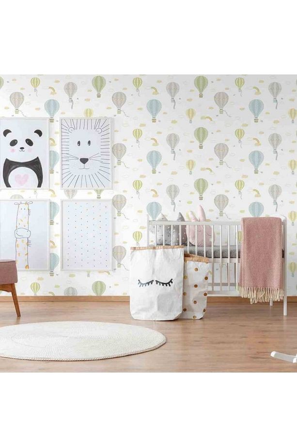 Adakids 8901 Serie Uçan Balon Desenli Çocuk Odası Duvar Kağıdı 8901-2