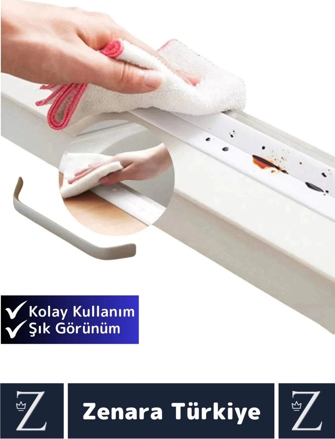 OZKUVVET Premium Uzun Ömürlü Su Nem Küfe Dayanıklı Mutfak Lavabo Pencere Kenar Yalıtım Bandı 3.2 mt x 10 Adet
