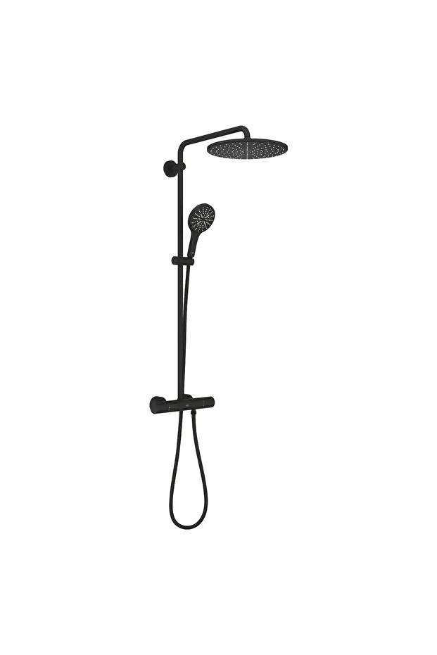 Rainshower Smartactive 310 Duvara Monte Termostatik Bataryalı Duş Sistemi Phantom Black - 2211