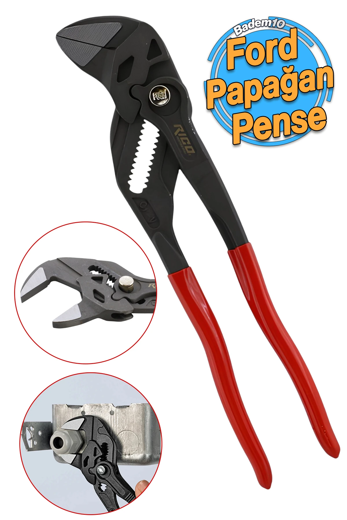 Fort Ayarlı Düğmeli Papağan Pense 25 cm 250 mm 10 İnç Çok Amaçlı Pense Sıkma Sökme El Aleti