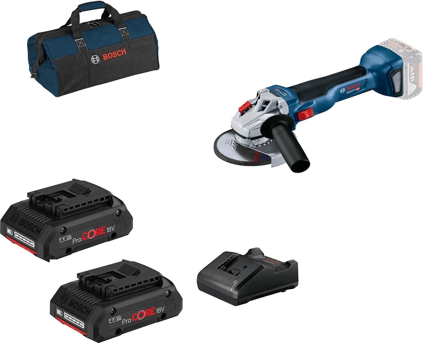 BOSCH Gws 18V-10 Procore 2X4.0AH Çift Akülü Taşlama Makinesi
