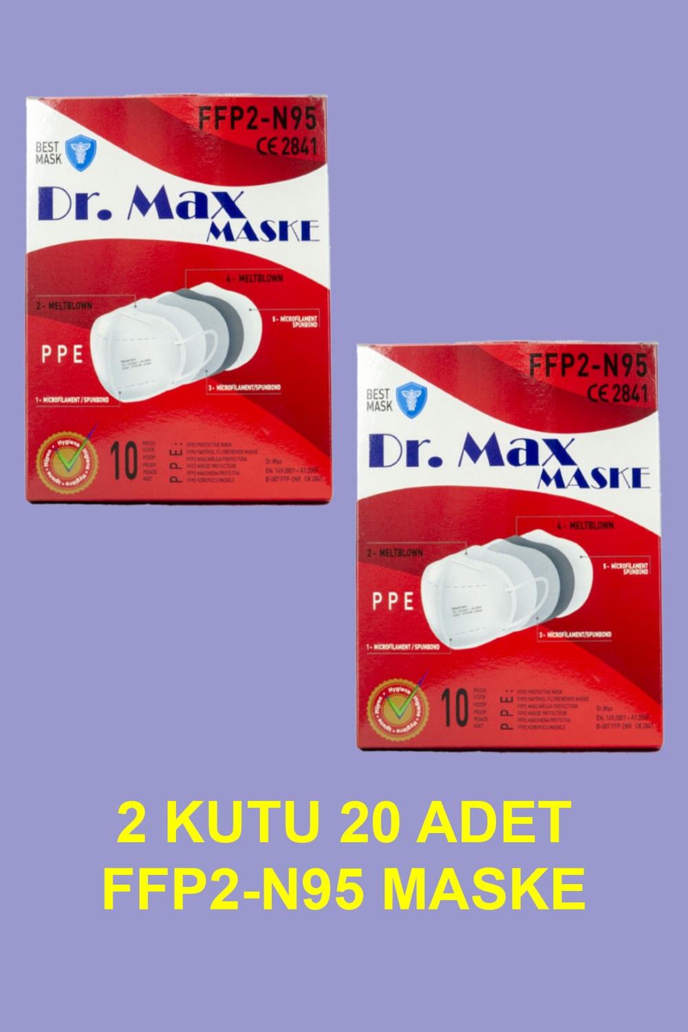 Ffp2 N95 Meltblown Maske 5 Katlı Koruma 20'li