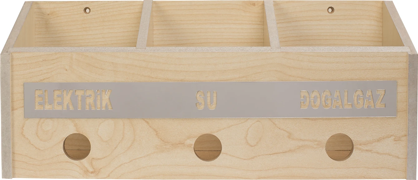 Ahşap Ortak Fatura ve Posta Kutusu Akça