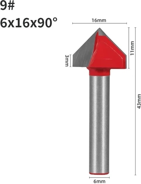 6X16X90 Yusun 3D V Tipi Planya Kesici Bit Yönlendirici Bit Cnc Katı Karbür Kesiciler Ağaç Işleme Freze Kesicisi Ahşap Bit Yüz Mill (Yurt Dışından)