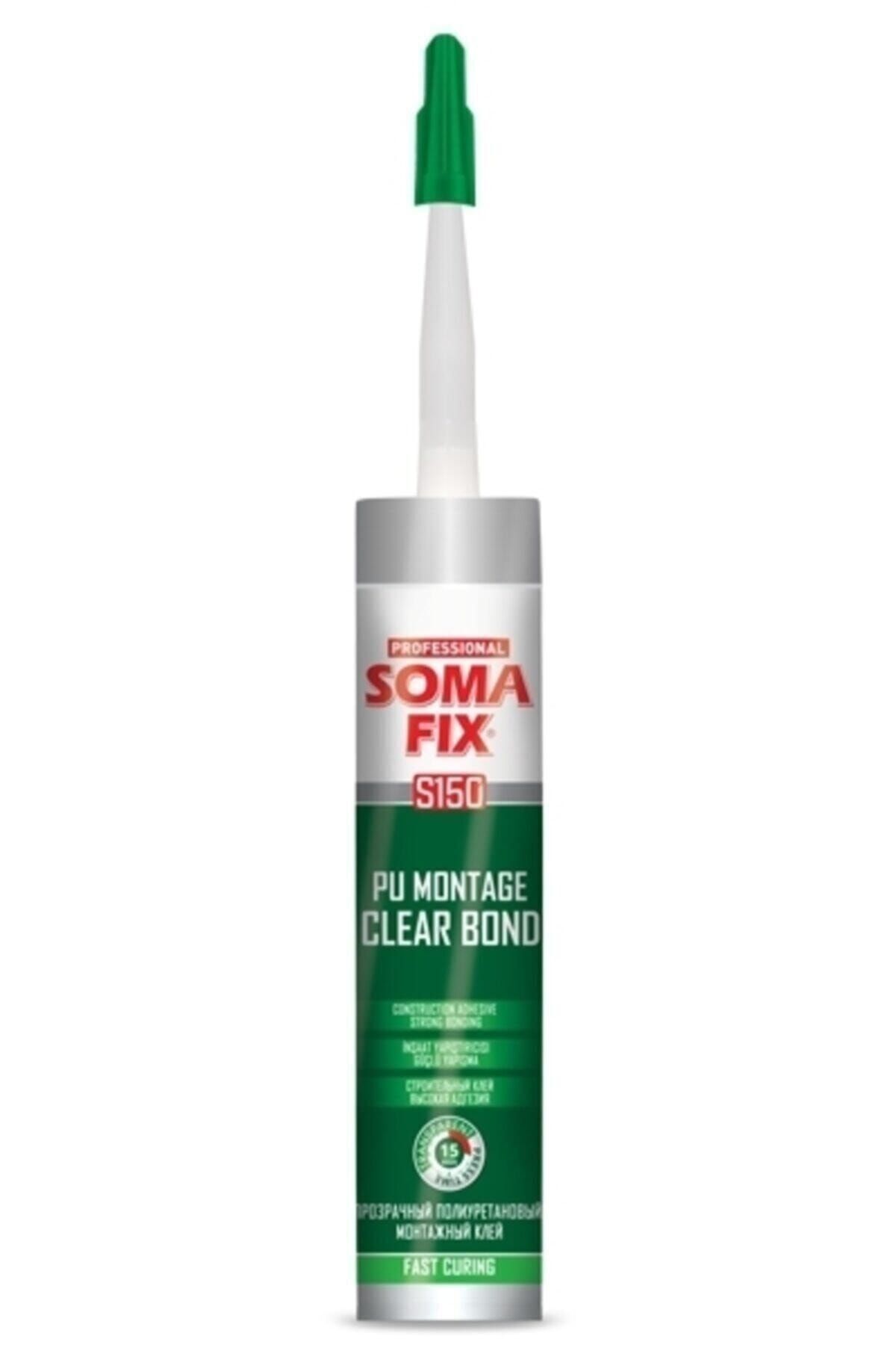 300 ml Somafıx Şeffaf Pu Montaj Şok Bond Yapıştırıcı Dolap Toplama Silikonu Clear Bond