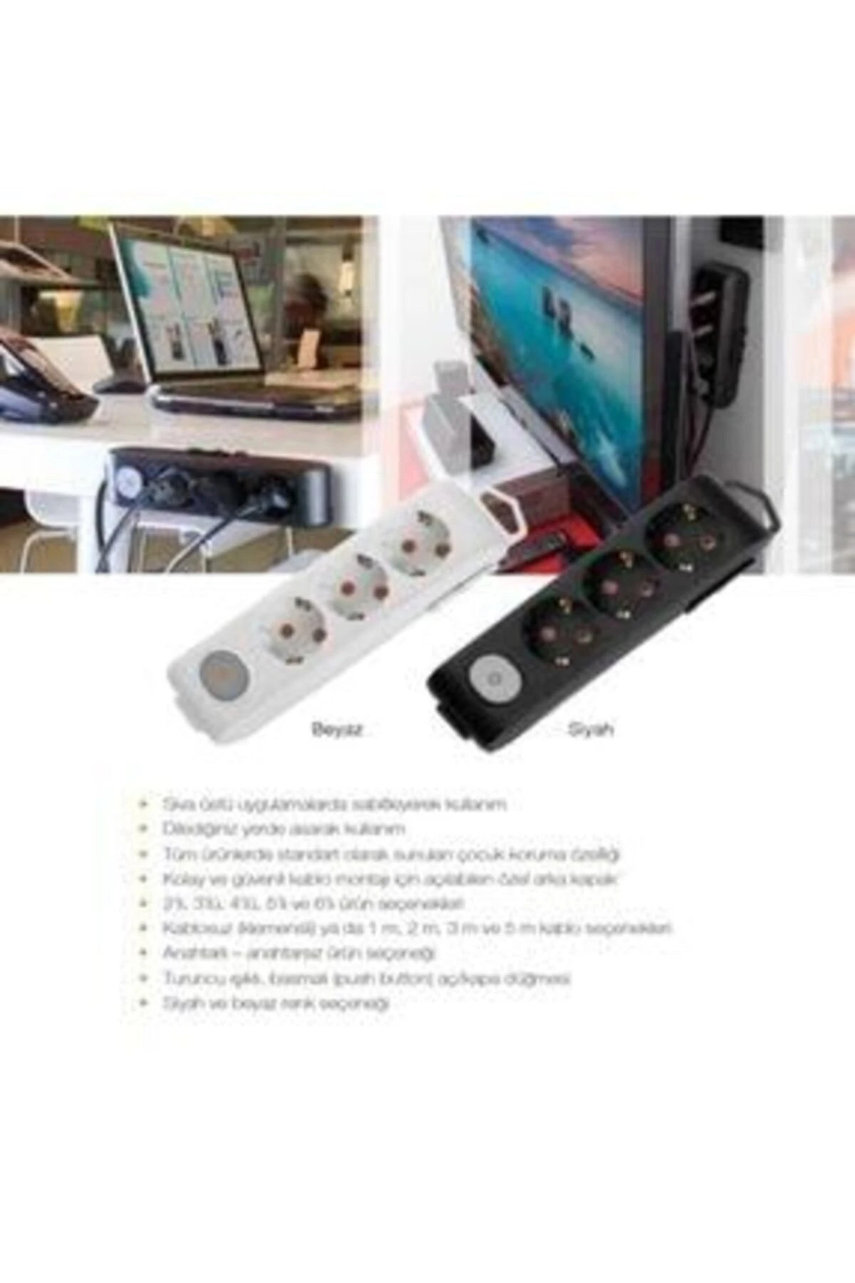 Multi-let Altılı Priz Ups Topraklı Çocuk Korumalı 1 Metre