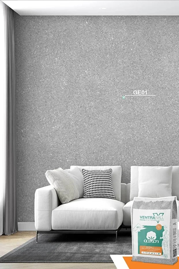 Isı Ve Ses Yalıtımlı Sürülen Duvar Kağıdı | Kendinden Yapışkanlı | Gri | Ge01-5 Kg | 16,5m²