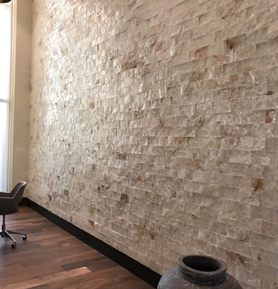 5X10Cm Bej Mermer Doğal Taş Patlatma Taş Mozaik Duvar Kaplaması