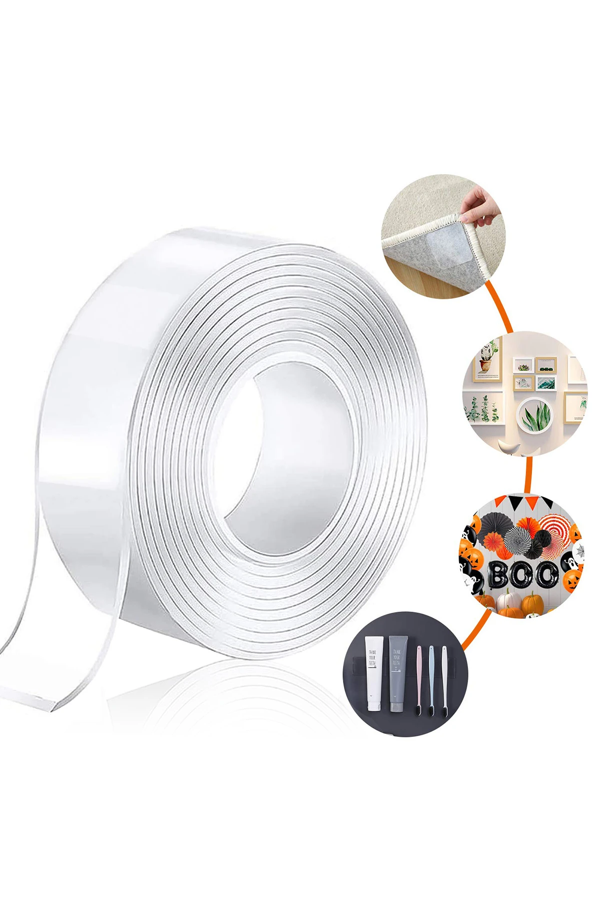 Duvara Tablo Albüm Obje Dekor Asmak Için Iz Bırakmaz Çift Taraflı Nano Bant 3 Mt Güçlü Yapıştırıcı