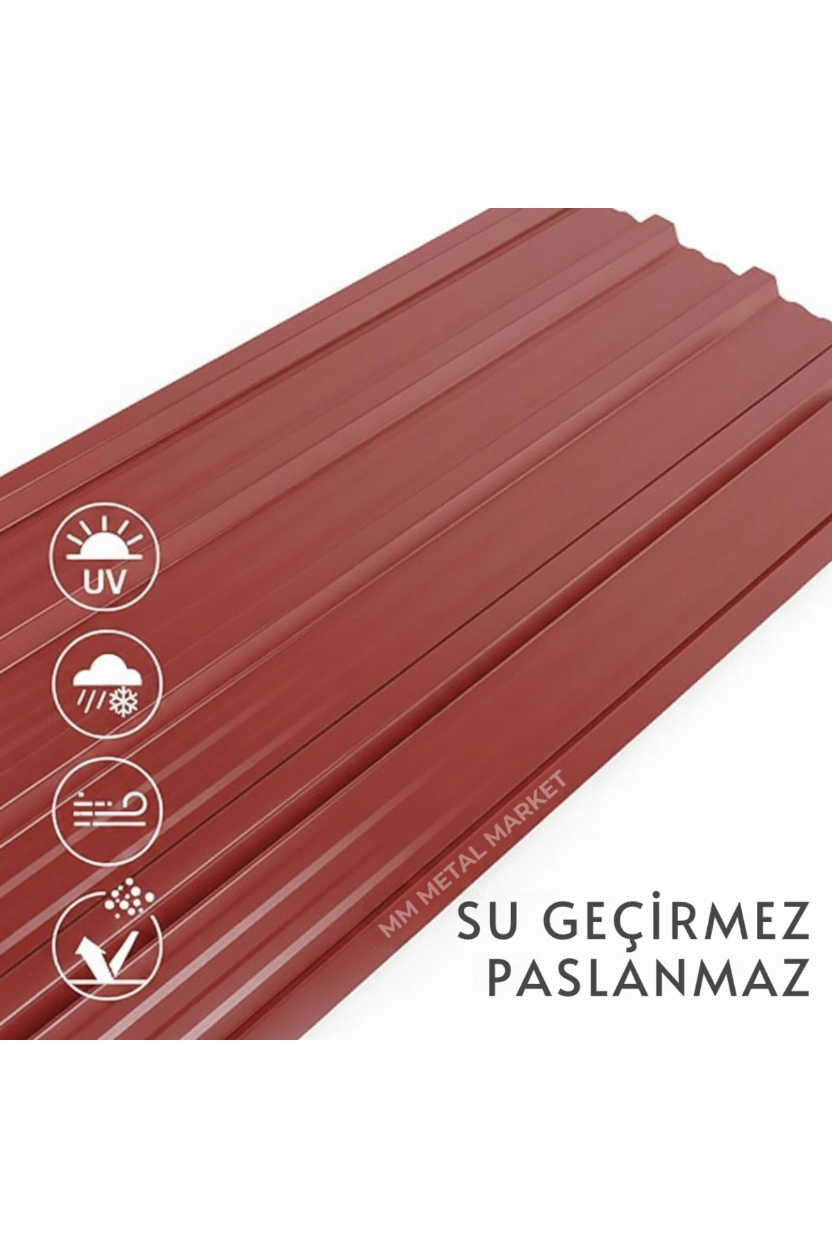Galvanizli Trapez Çatı Kaplama Sacı – 2 Metre (3 Adet-Su Geçirmez ve Paslanmaz Metal Sac)