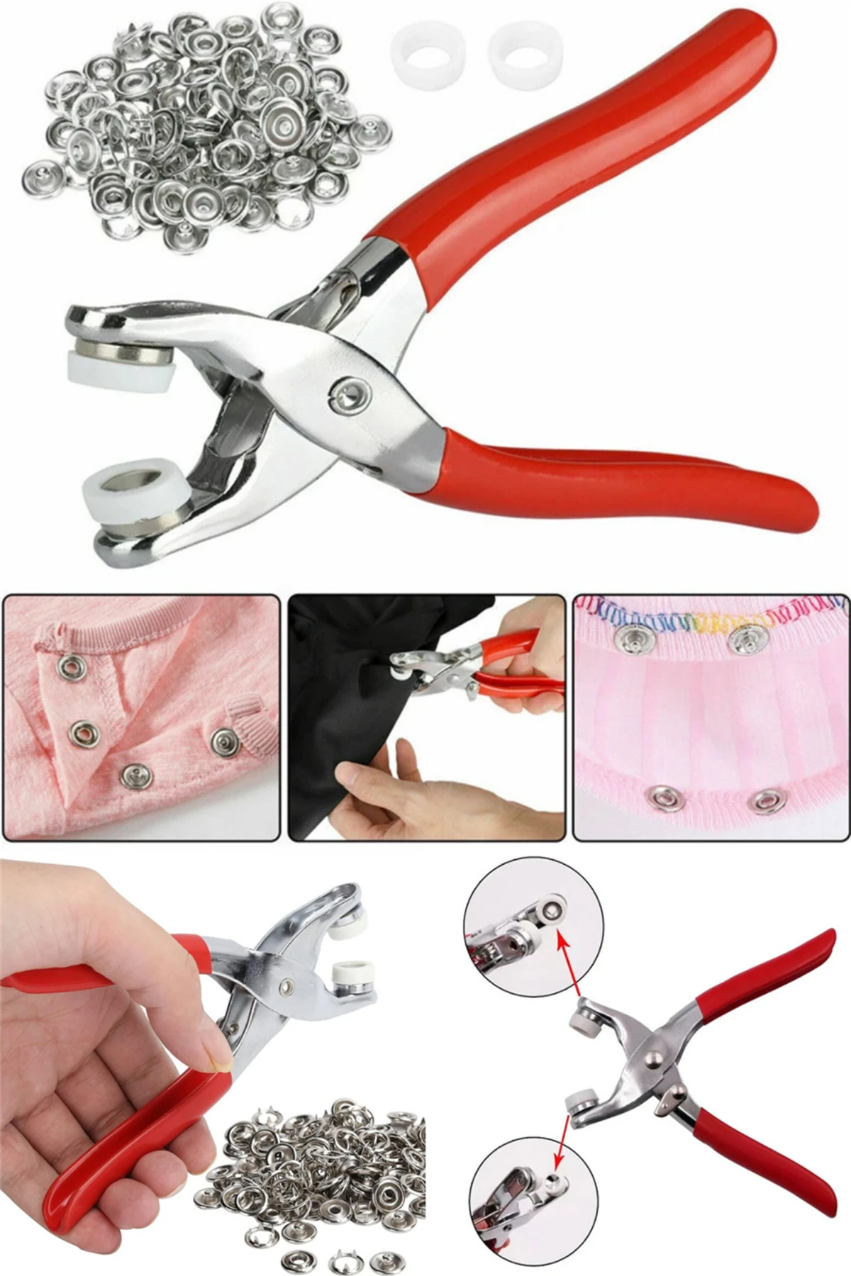 Metal Çıt Çıtlı Düğme Pensesi Ve Düğme Aparatları Gömlek, Elbise Kıyafet Düğme Aparatı